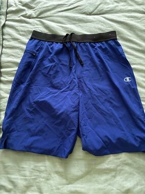 Champion Royal Blue Athletic Shorts with Black Waistband